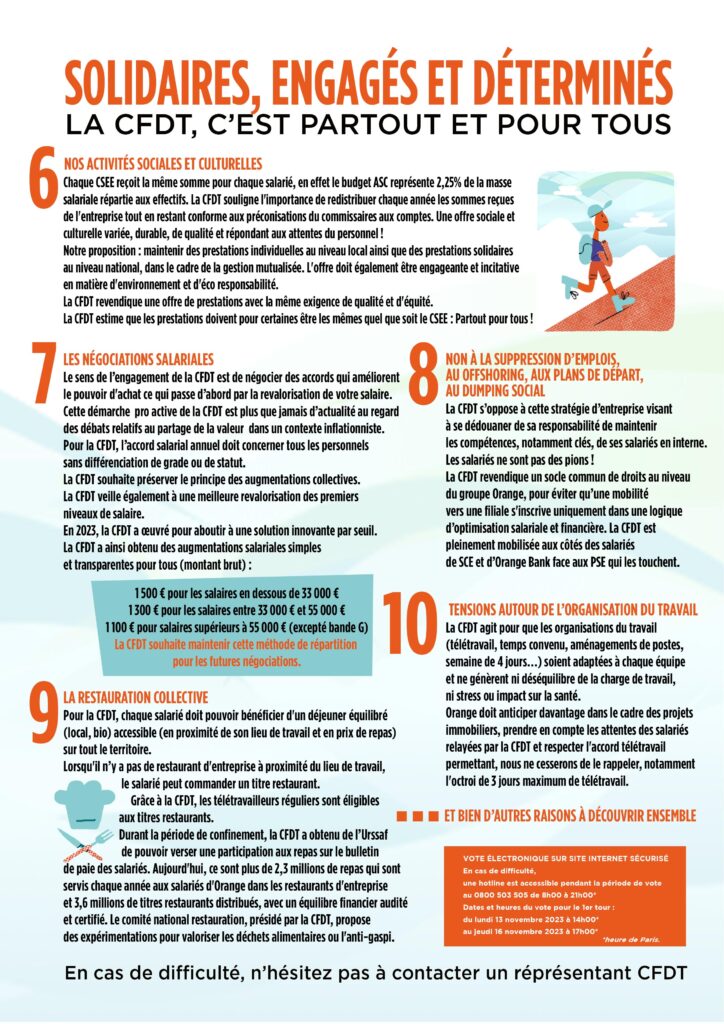 Élections CSE 2023 CFDT Orange