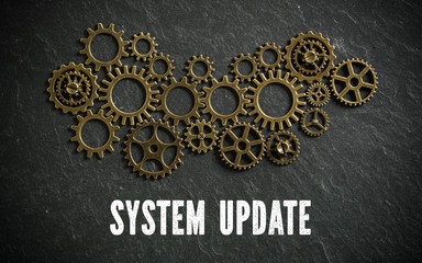 photo
ensemble d'engrenages avec le texte "system update"