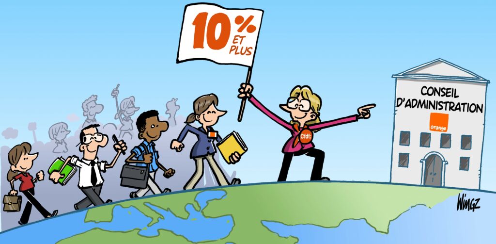 Dessin Wingz ÉLECTION ADMINISTRATEUR REPRÉSENTANT LES SALARIÉS ACTIONNAIRES AGIR 1 POUR ÊTRE UN ACTEUR INFLUENT AU SEIN DU CONSEIL D'ADMISTRATION