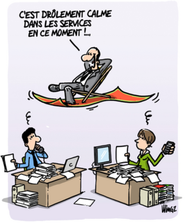 C'EST PAS NOUS, C'EST DEF ! dessin wingz c'est drôlement calme dans les services en ce moment !